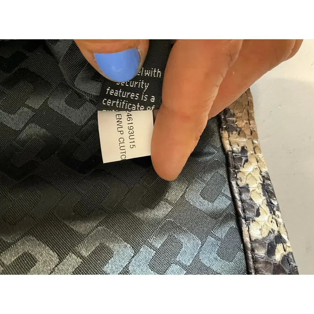 Diane von Furstenberg DVF Leopard Print Snakeskin Envelope Clutch